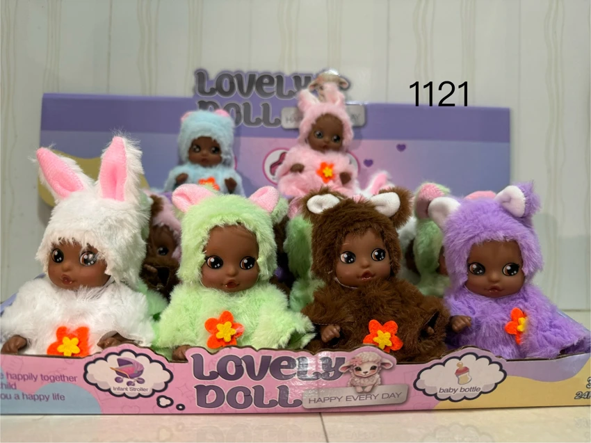 6 styles of 5-inch black-skinned animal dolls, mixed pack (24PCS)