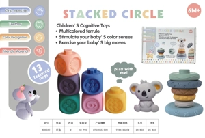 Soft Rubber Rainbow Ring Stacking Toys, Bathroom Toys, Educational Early Learning