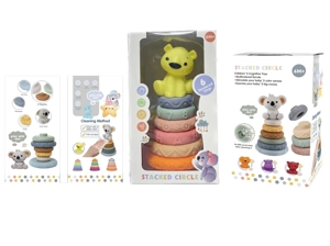 Rubber Soft Rubber Stack Rainbow Ring. Bathroom Toy. Educational Early Learning. Multi-dimensional Perception. Color Difference Recognition.