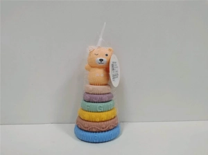 Enamel soft gel Jenga toy can gnaw on building blocks Educational early education toy 6 layers plus animal outfit Enamel animal Jenga stacked circle enamel toy