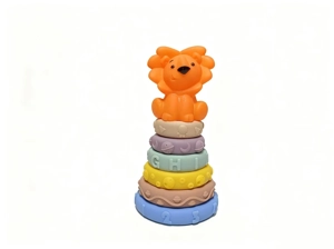 Enamel soft gel Jenga toy can gnaw on building blocks Educational early education toy 6 layers plus animal outfit Enamel animal Jenga stacked circle enamel toy