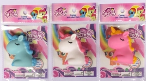 Unicorn rubber toy, single piece OPP bag, 2 designs, 3 colors mixed