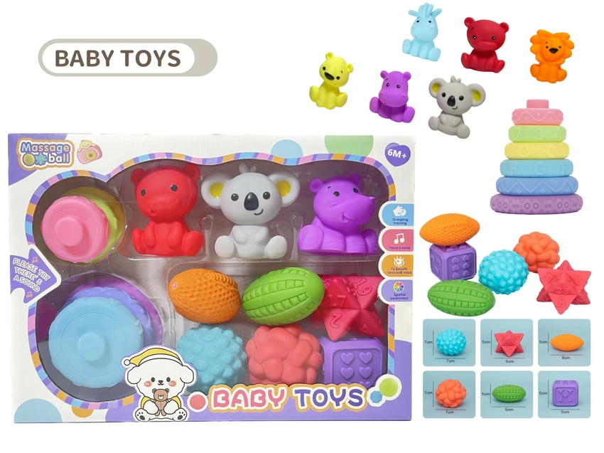 Rubber Building Block Stack Rainbow Ring. Soft Rubber Ball. Baby Touch Ball. Water Play Ball. Squeeze Ball. Hand Grip Ball. Bathroom Toy. Spray Toy.