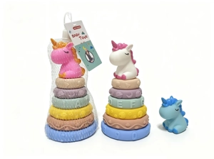 Soft Rubber Stacking Toys, Chewable Building Blocks, Educational Early Learning Toys, 6 Layers with Animal Set, Soft Rubber Animal Stacking Rings, Soft Rubber Toys