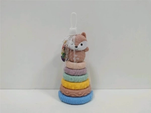 Enamel soft gel Jenga toy can gnaw on building blocks Educational early education toy 6 layers plus animal outfit Enamel animal Jenga stacked circle enamel toy