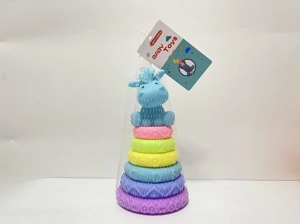 Soft Rubber Stacking Toy Rainbow Rings Bathroom Toy Educational Early Learning Multi-dimensional Perception Color Difference Recognition