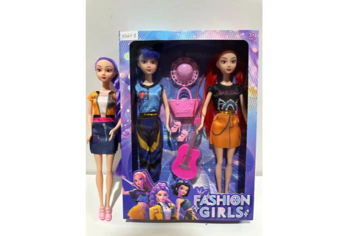 11-inch solid body movable hand and thigh demon-hunting witch doll with shoes, 3 style mix