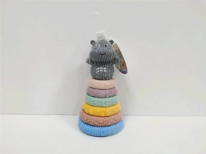 Enamel soft gel Jenga toy can gnaw on building blocks Educational early education toy 6 layers plus animal outfit Enamel animal Jenga stacked circle enamel toy