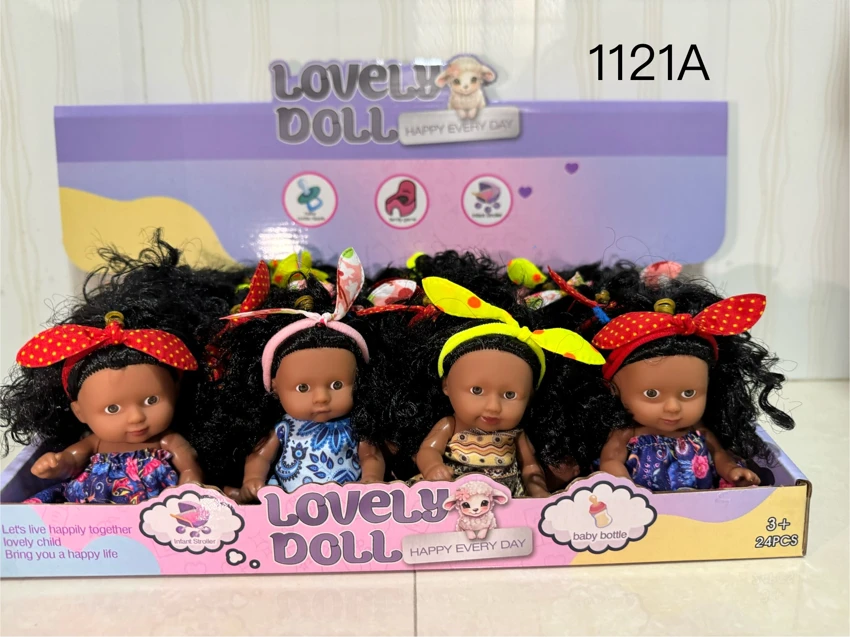 3 styles of 5-inch black-skinned girl dolls, mixed pack (24PCS)
