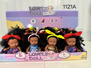 3 styles of 5-inch black-skinned girl dolls, mixed pack (24PCS)