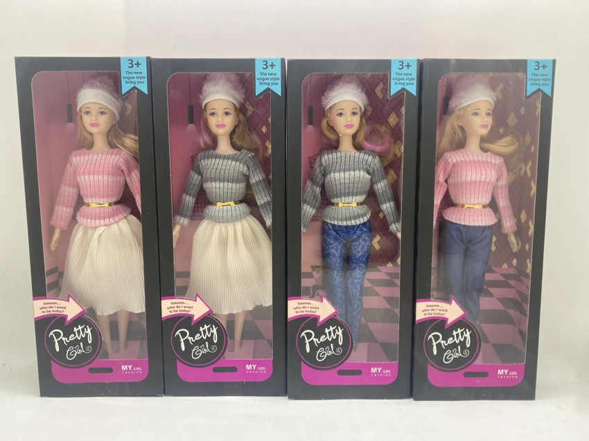 11.5-inch fashion Barbie solid movable hand has 2 more 2 colors mixed outfit