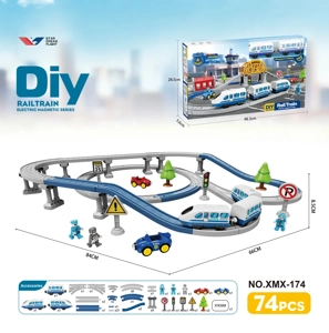 DIY assembly electric rail train/74PCS