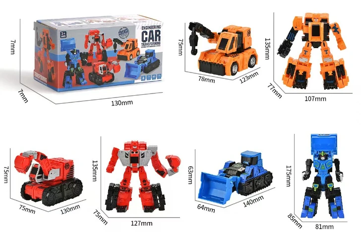 3 Types of Transforming Engineering Vehicles