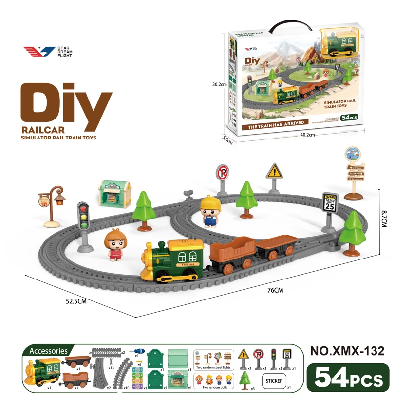 DIY assembly electric rail car/54PCS