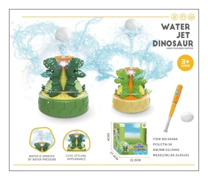 Water play dinosaur with baseball