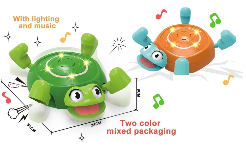 Balance training river crossing stones funny dynamic turtle with light and sound effect