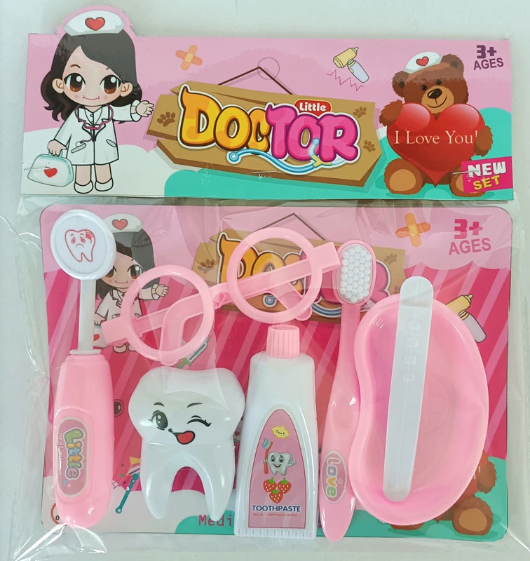 Pink pretend play medical tools