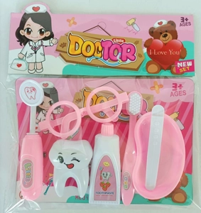 Pink pretend play medical tools