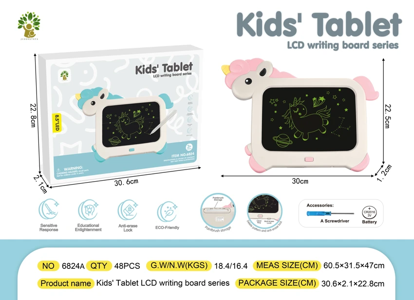 8.5 inch unicorn LCD tablet color (without press music)