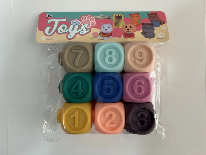 Enameled 1-9 digital building block PVC card head bag