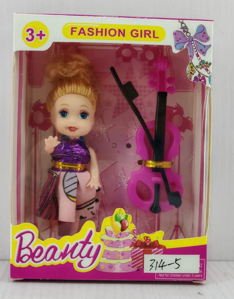 3.5-inch little Kelly Barbie doll with violin