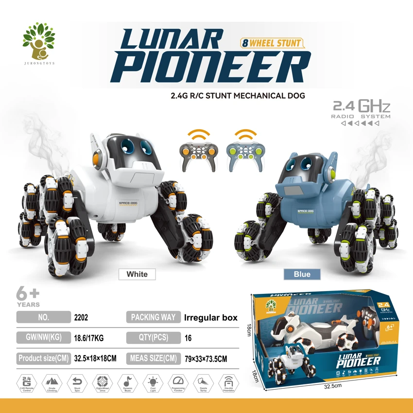 Eight-wheeled stunt - robot dog