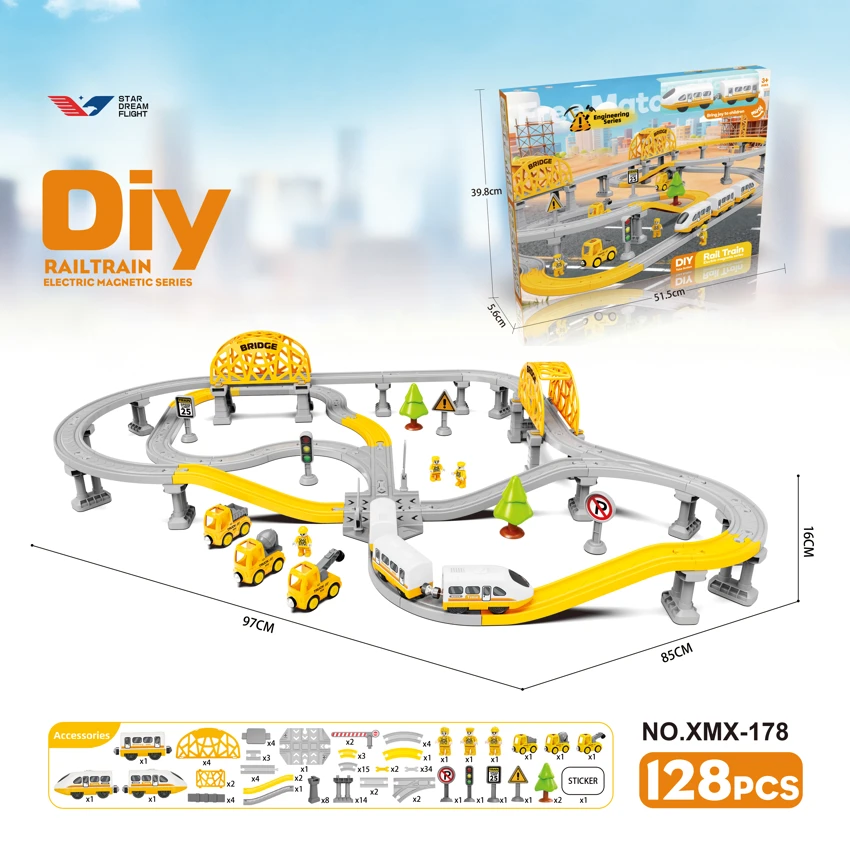 DIY assembly electric rail train/128PCS