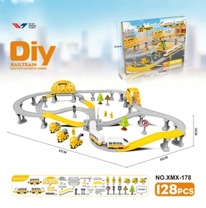 DIY assembly electric rail train/128PCS