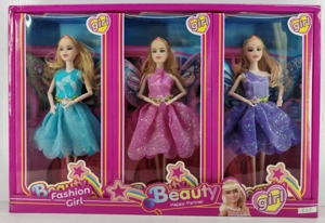 11.5-inch lifelike fairy Barbie dolls with wings 3PCS