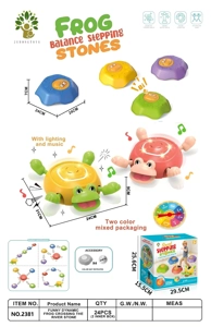 Balance training river crossing stones funny dynamic frog (with light and sound effect) * 1 crab whistle sound effect * 4 pieces