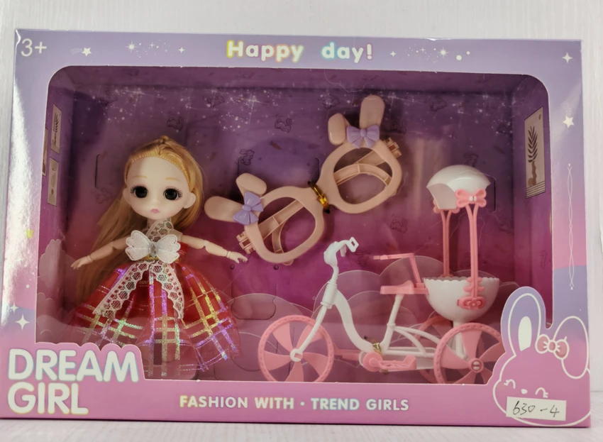 6-inch realistic Ye Luoli doll with bicycle and glasses