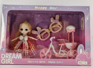 6-inch realistic Ye Luoli doll with bicycle and glasses