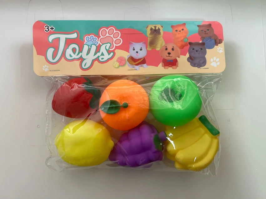 Enamel 6 types of fruit PVC card head bag whistle