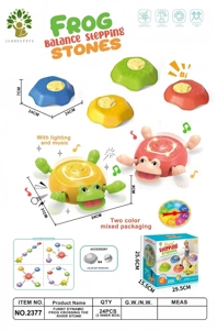 Balance training river crossing stones funny dynamic frog (with light and sound effect) * 1 star whistle sound effect * 4 pieces