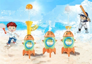 Pool sprinkler rocket catch baseball 3-in-1