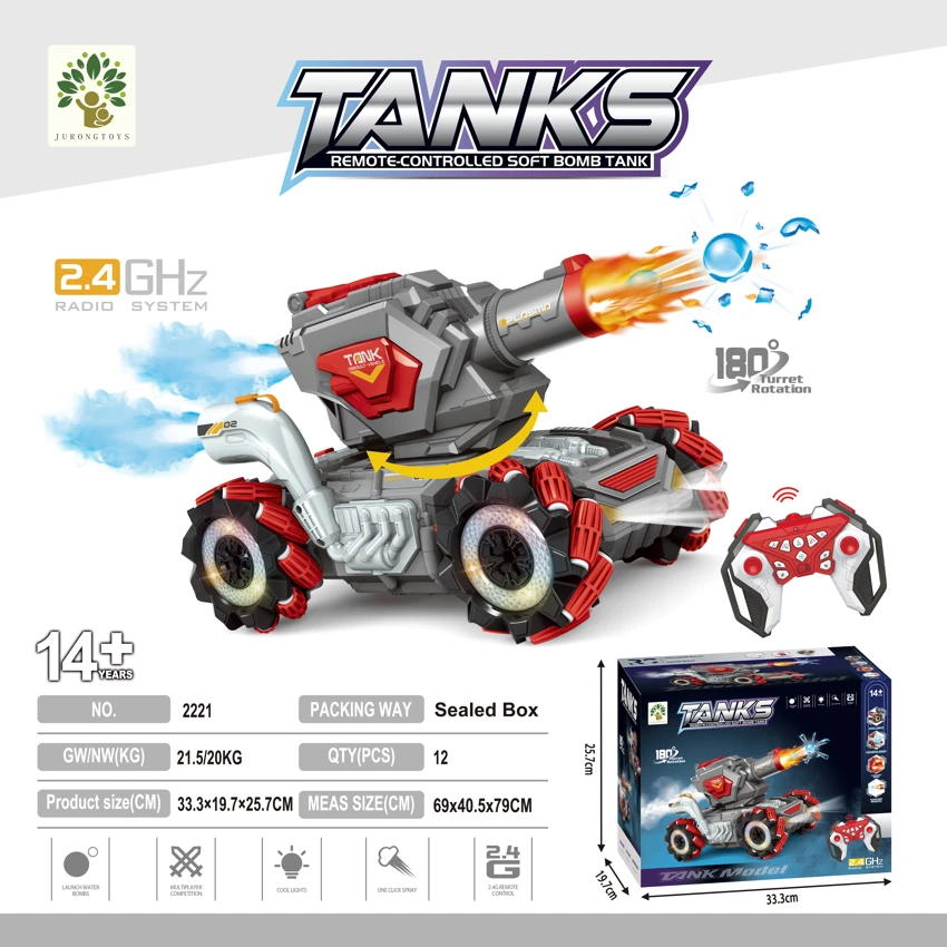 Tank remote-controlled water bomb vehicle