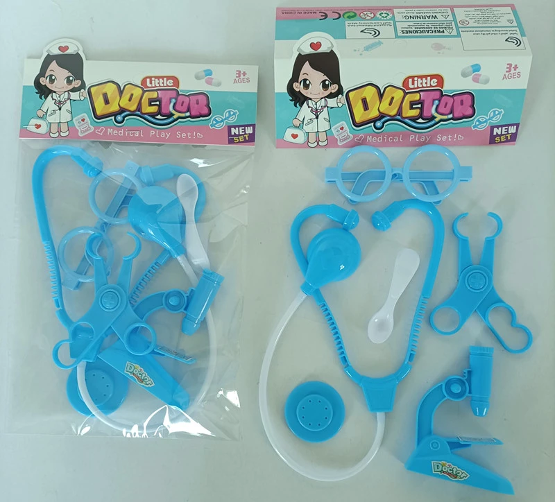 Blue pretend play medical tools