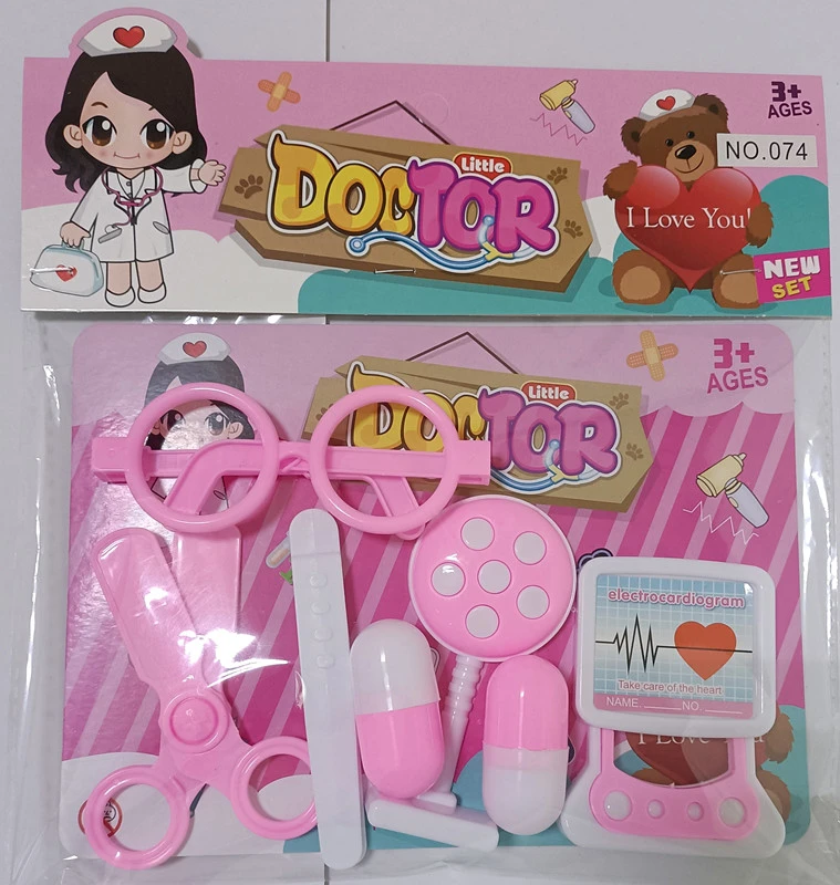 Pink pretend play medical tools