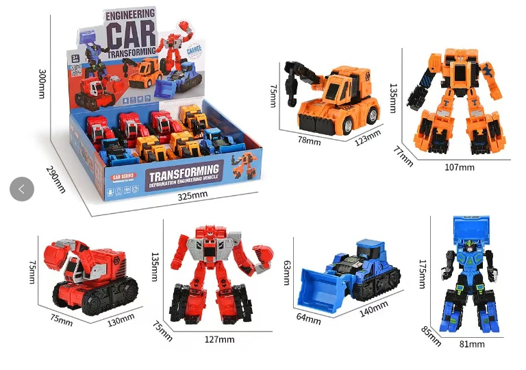 3 Types of Transforming Engineering Vehicles