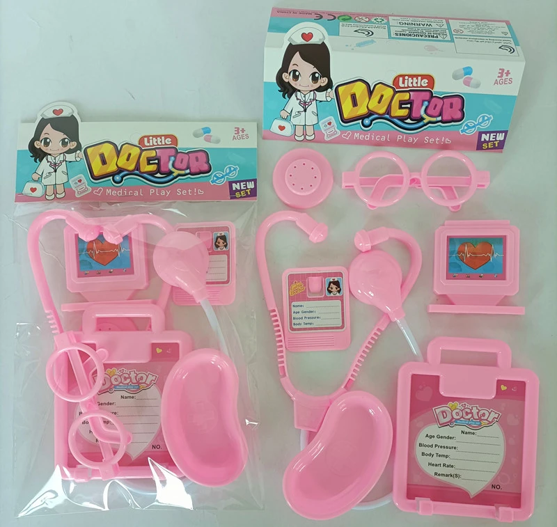 Pink pretend play medical tools