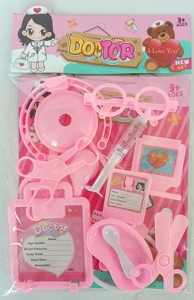Pink pretend play medical tools