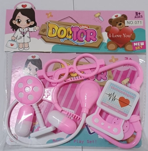 Pink pretend play medical tools
