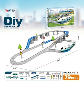 DIY assembly electric rail train/79PCS