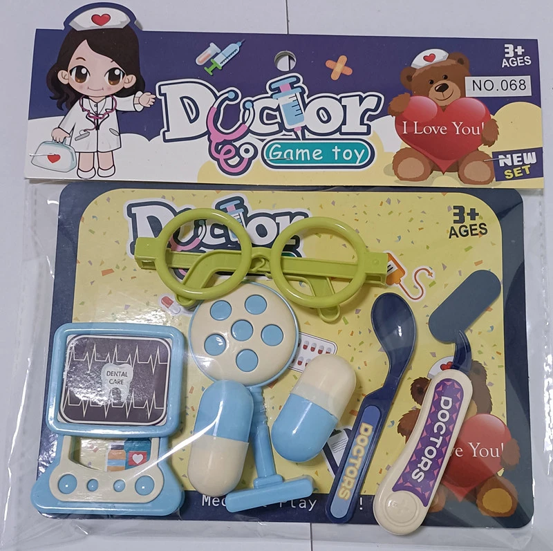 Blue pretend play medical tools