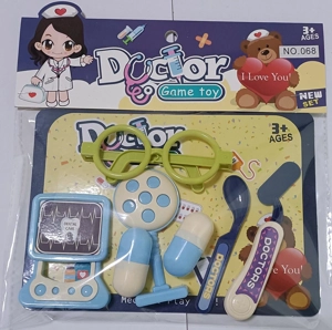 Blue pretend play medical tools