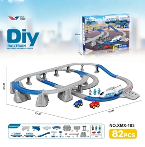 DIY assembly electric rail train/82PCS