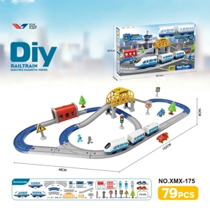 DIY assembly electric rail train/79PCS