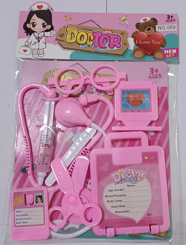 Pink pretend play medical tools
