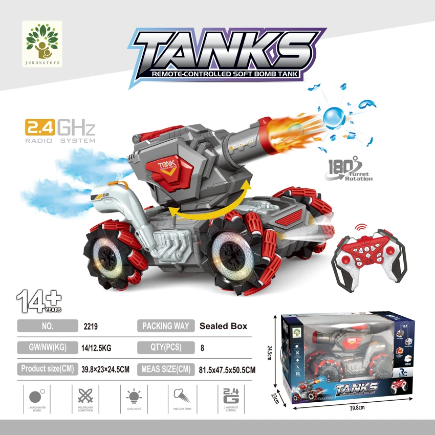 Tank remote-controlled water bomb vehicle