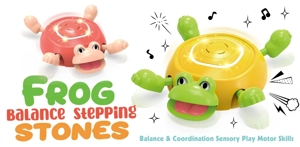 Balance training river crossing stones funny dynamic frog with light and sound effect